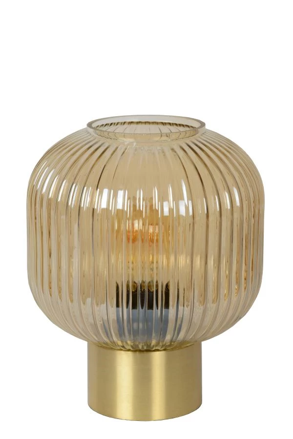 Lucide MALOTO - Lampe de table - Ø 20 cm - 1xE27 - Ambre - éteint
